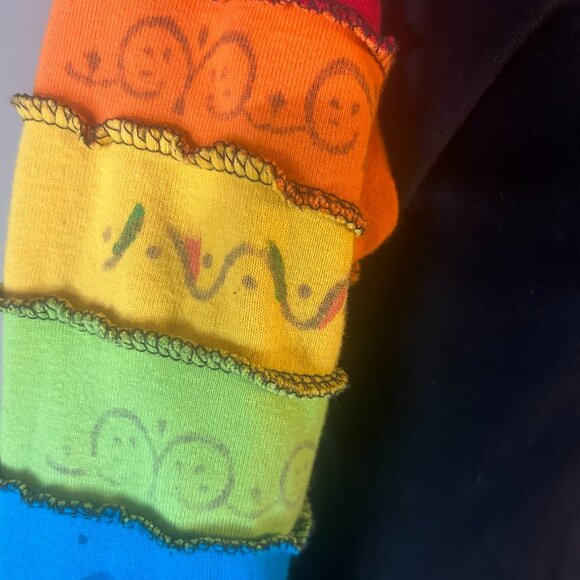 The Collection Royal Nepal Rainbow Patch Hand-Painted Sweatshirt | S (32" Bust) - Picture 11 of 11